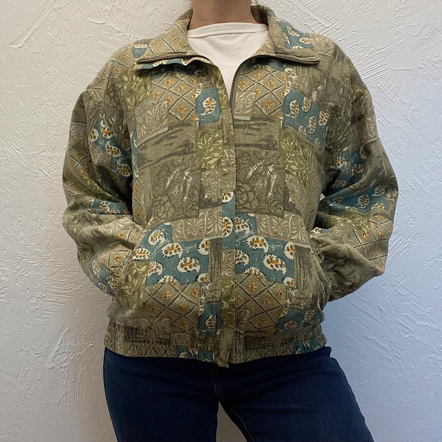 (S) Green Patchwork Jacket