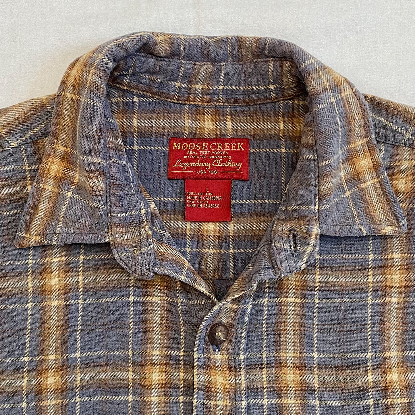 (L) Vintage Plaid Flannel