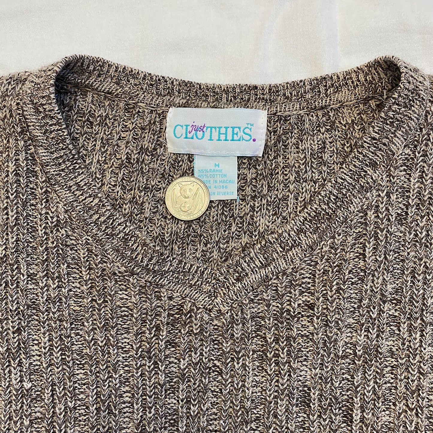 (M) Brown Colorblock Sweater