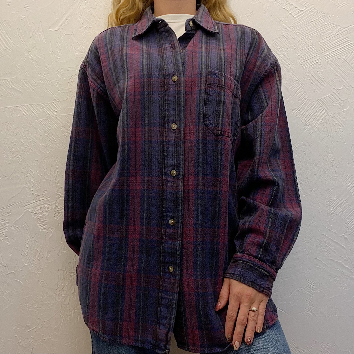 (L) Vintage Plaid Flannel