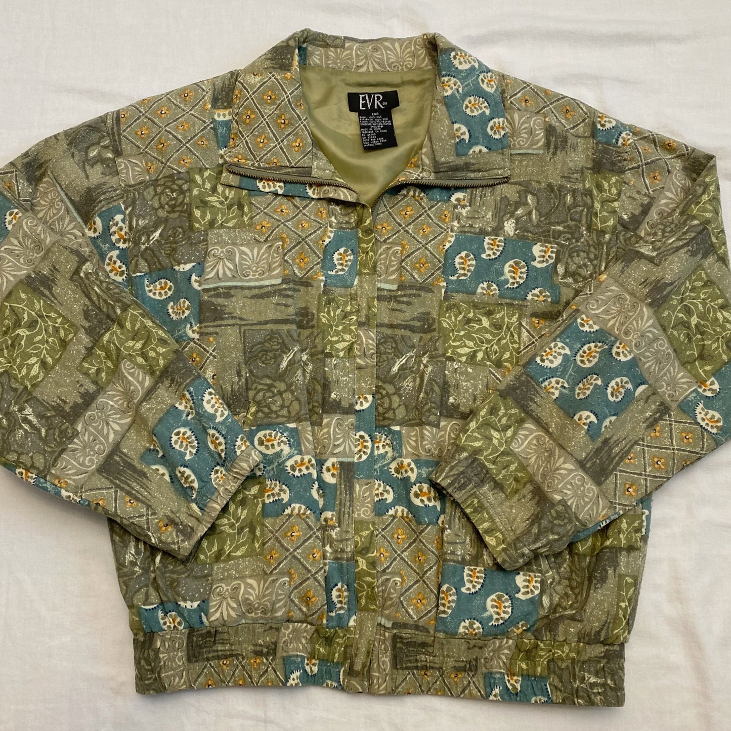 (S) Green Patchwork Jacket