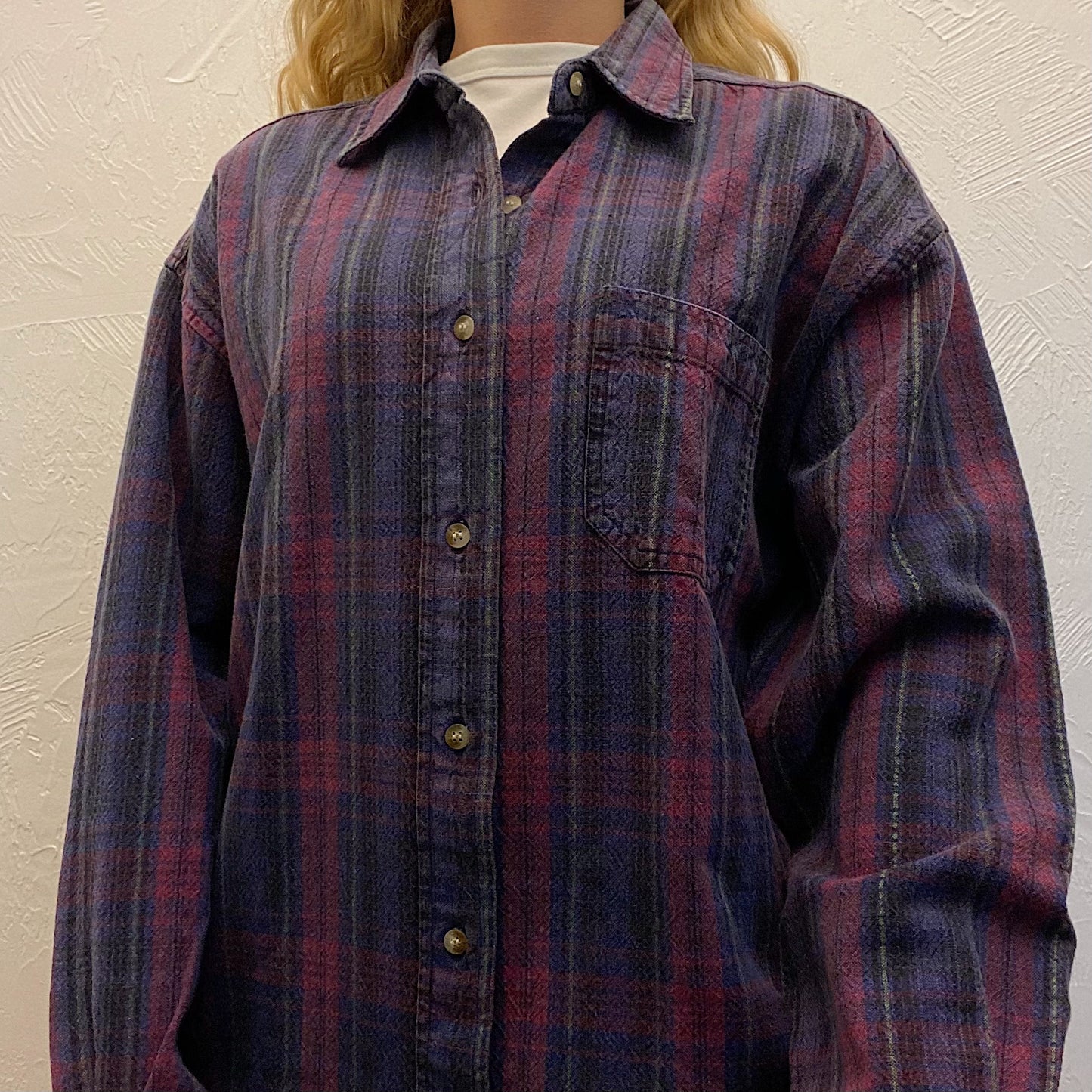 (L) Vintage Plaid Flannel