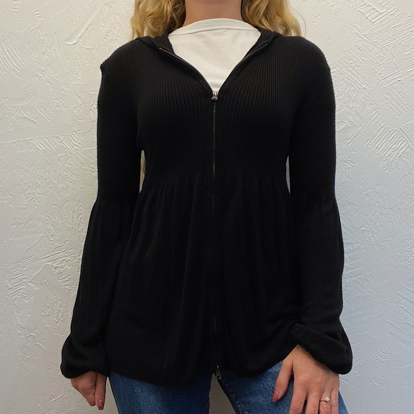 (S) Black Flowy Jacket