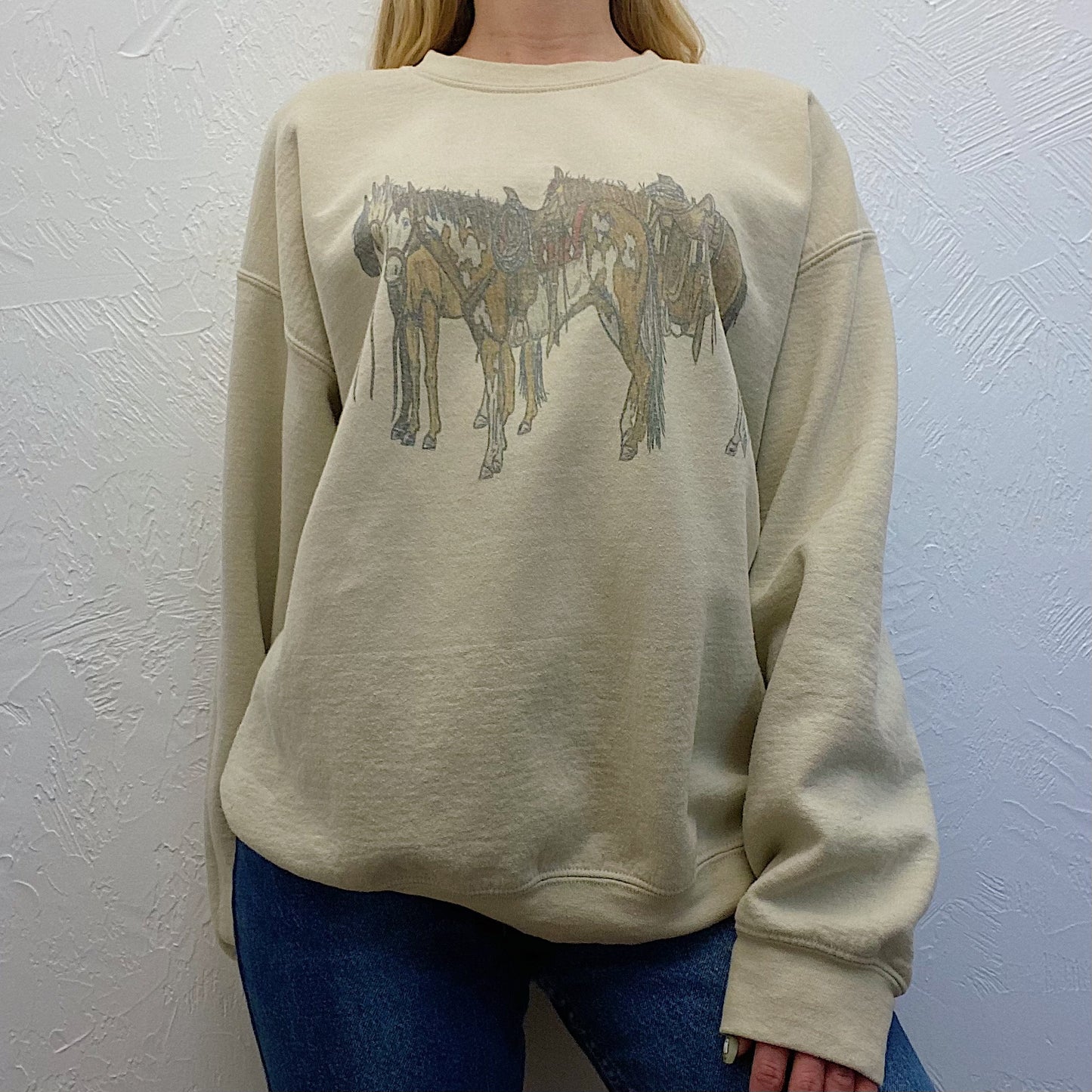 (L) Horse Graphic Sweatshirt