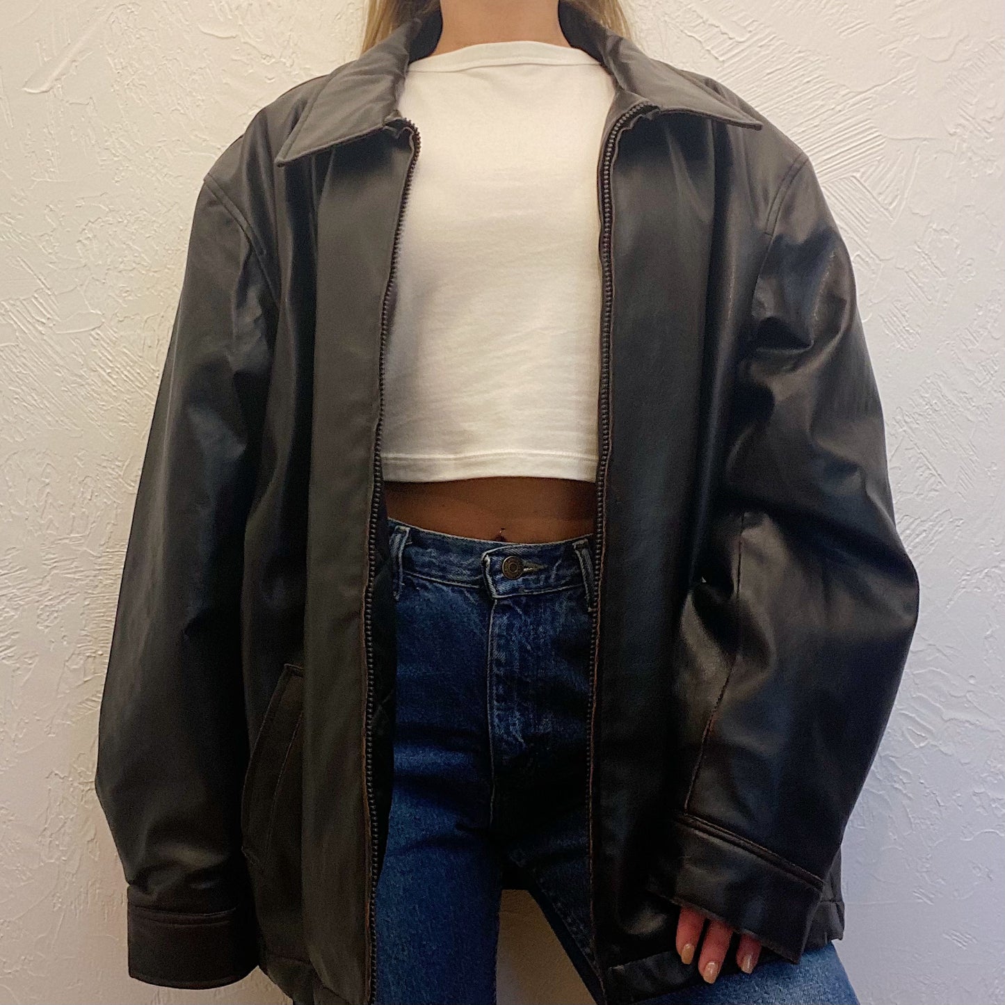 (L) Vintage Leather Jacket