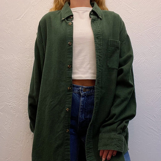 (XL) Green Button Up