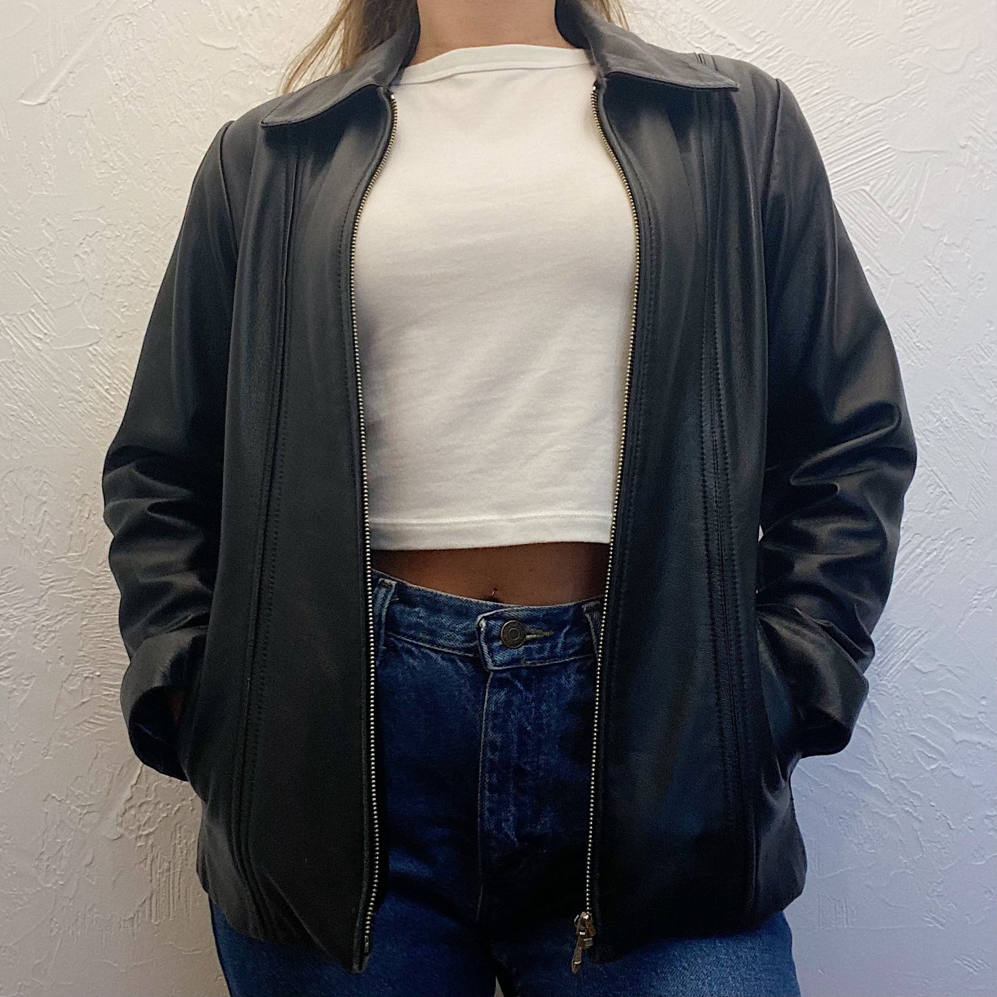 (XS) Vintage Leather Jacket