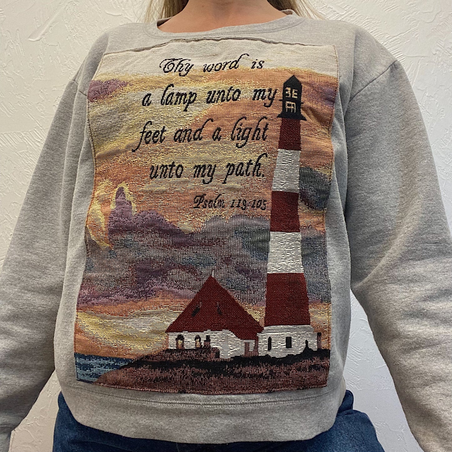 (S) Upcycled Tapestry Sweatshirt