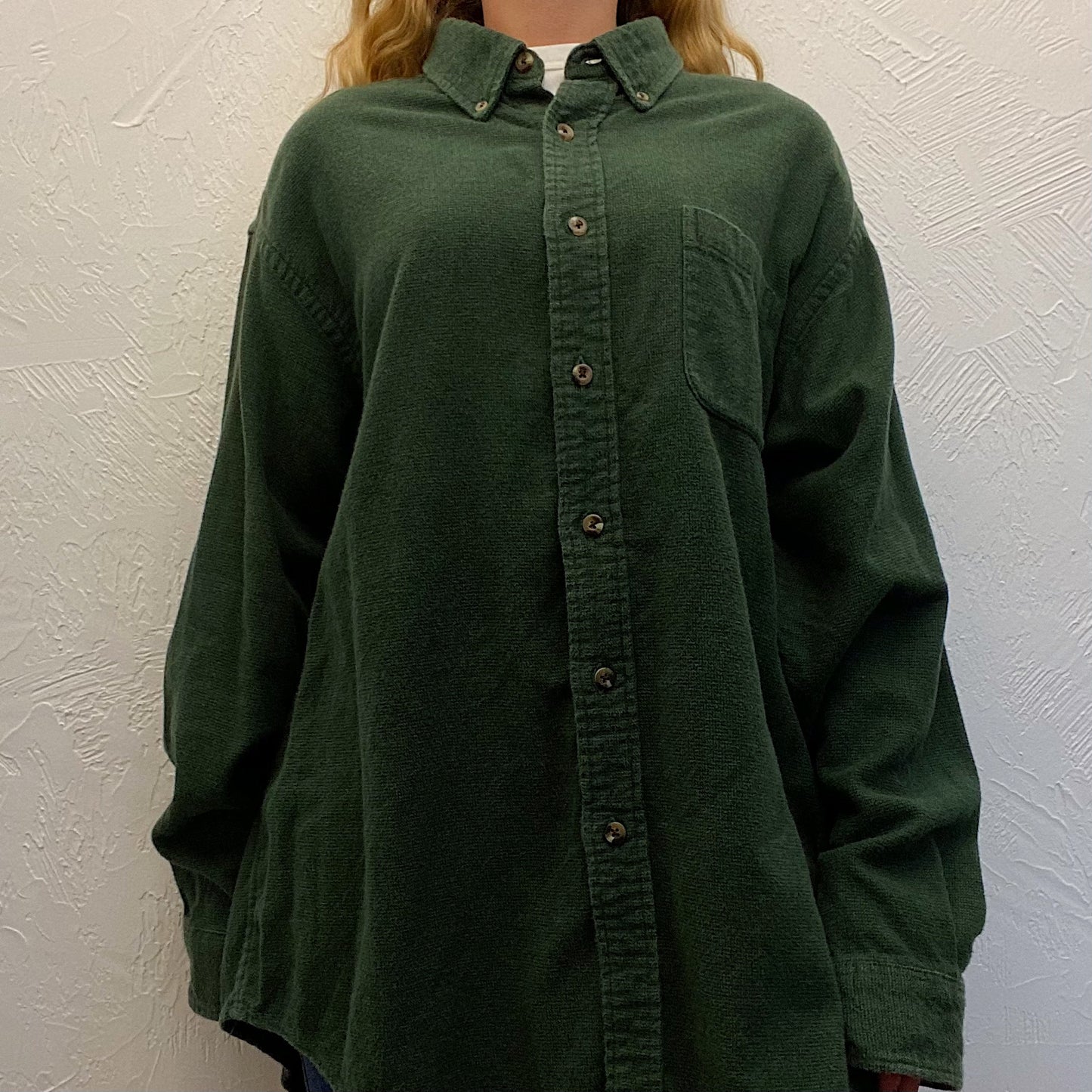 (XL) Green Button Up