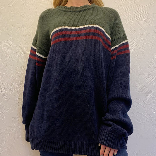 (XXL) Green Navy Sweater