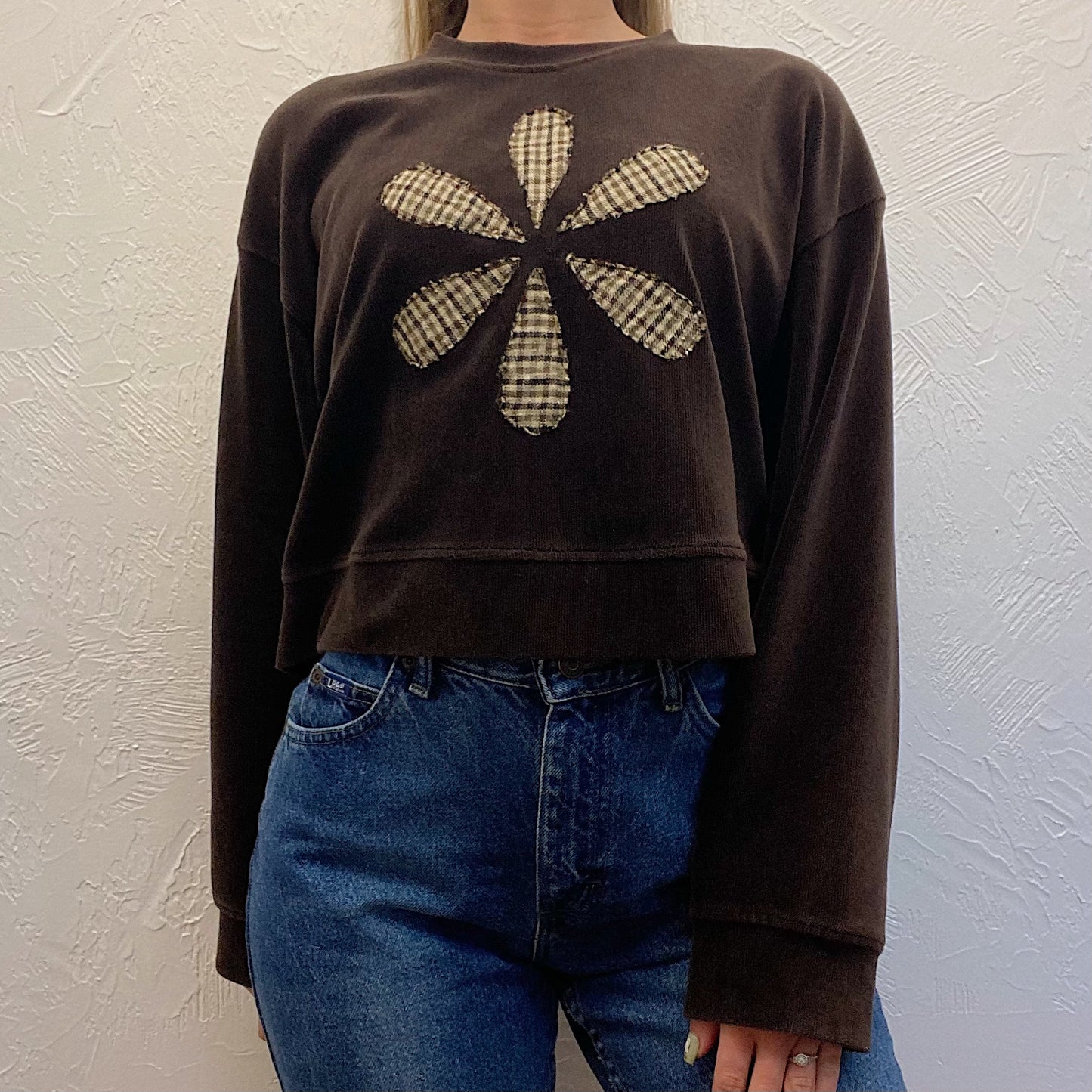 (S) Upcycled Flower Sweater