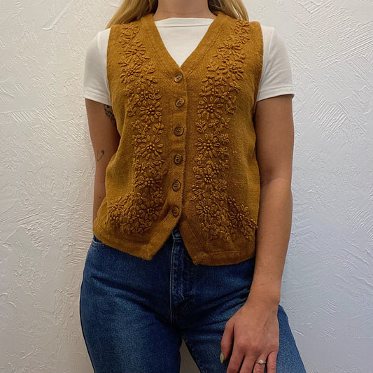 (L) Vintage Crochet Vest