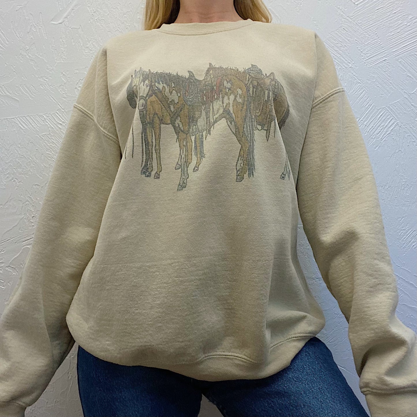 (L) Horse Graphic Sweatshirt