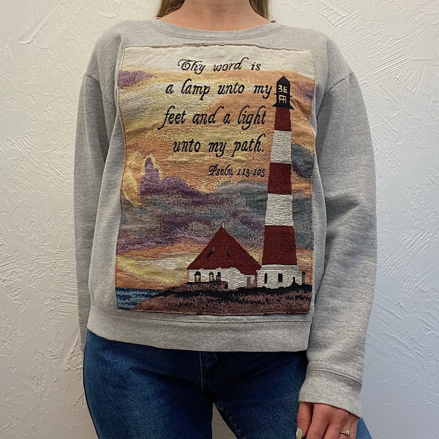 (S) Upcycled Tapestry Sweatshirt