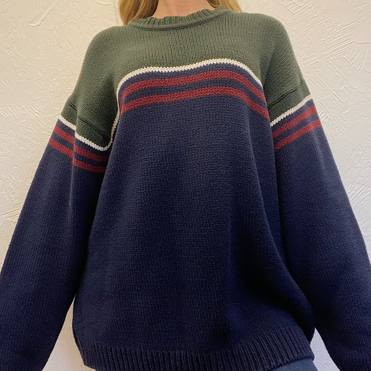 (XXL) Green Navy Sweater