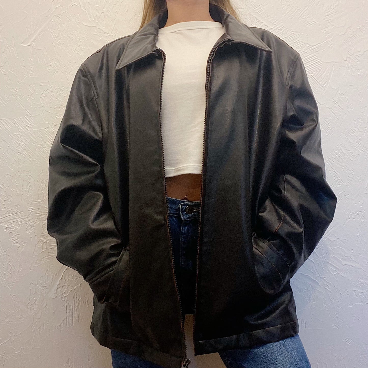 (L) Vintage Leather Jacket