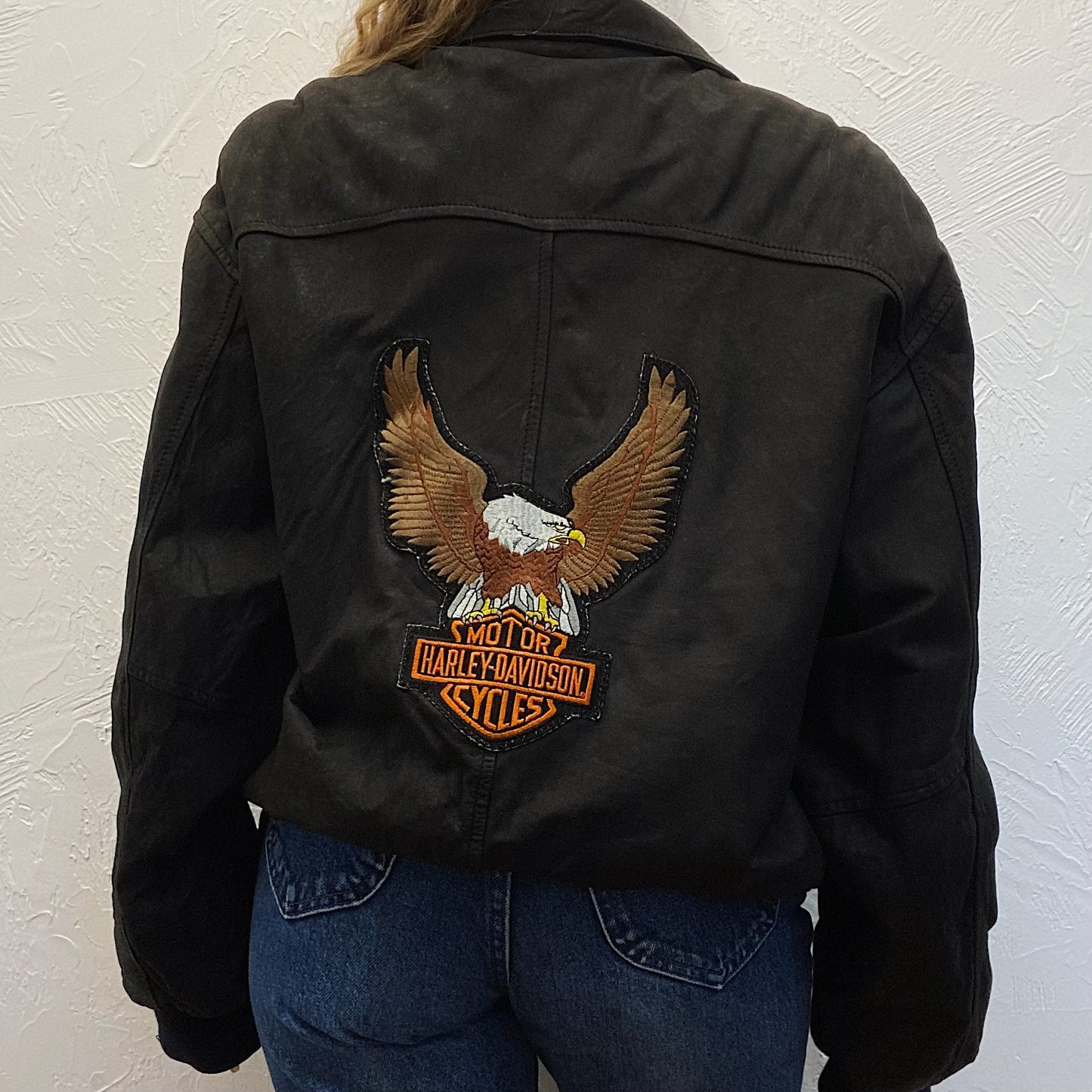 (L) Vintage Harley Coat