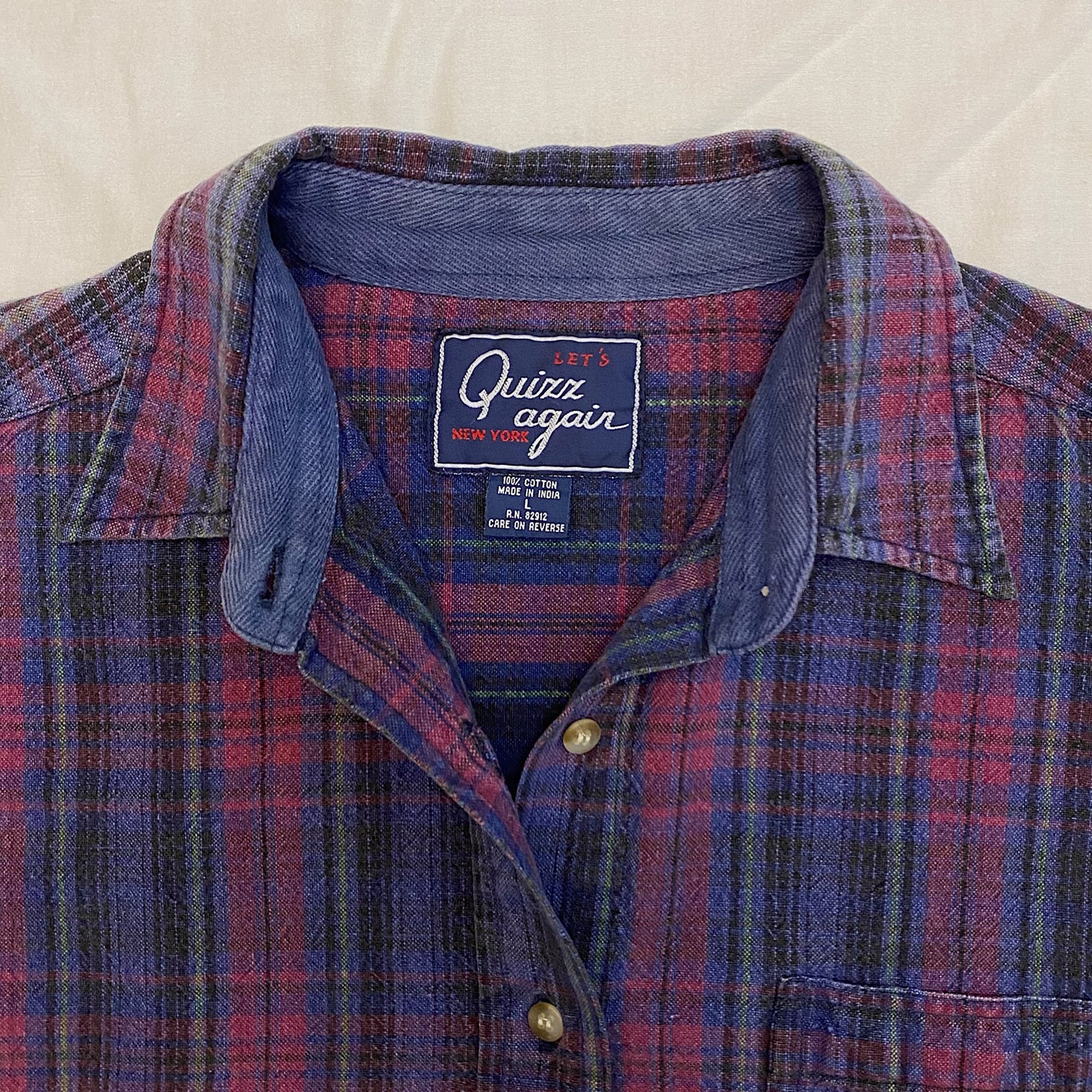 (L) Vintage Plaid Flannel