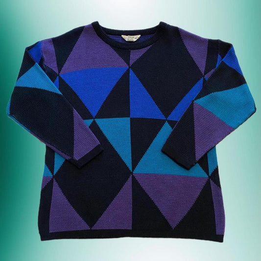 (S) Vintage Colorblock Sweater