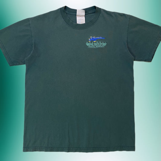 (M) Teal Green Embroidered Tee